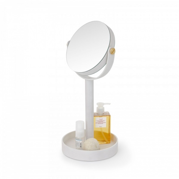 Oyster White Magnifying Mirror